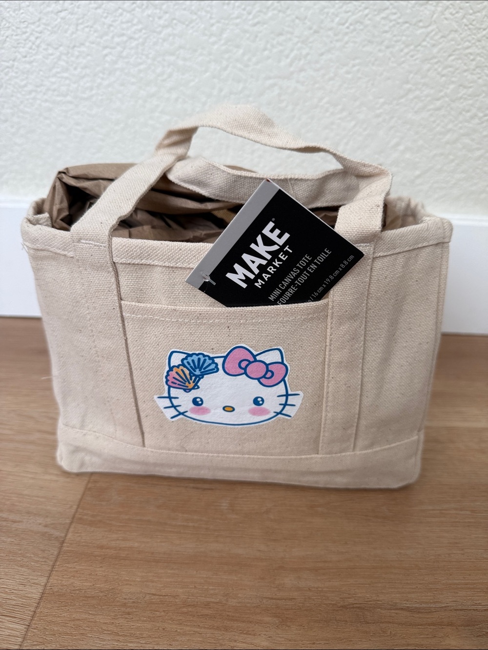 NWT Handcrafted Hawaiian Hello Kitty Mini Canvas Tote